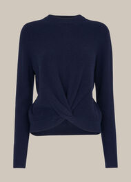 Twist Front Wool Cashmere Knit