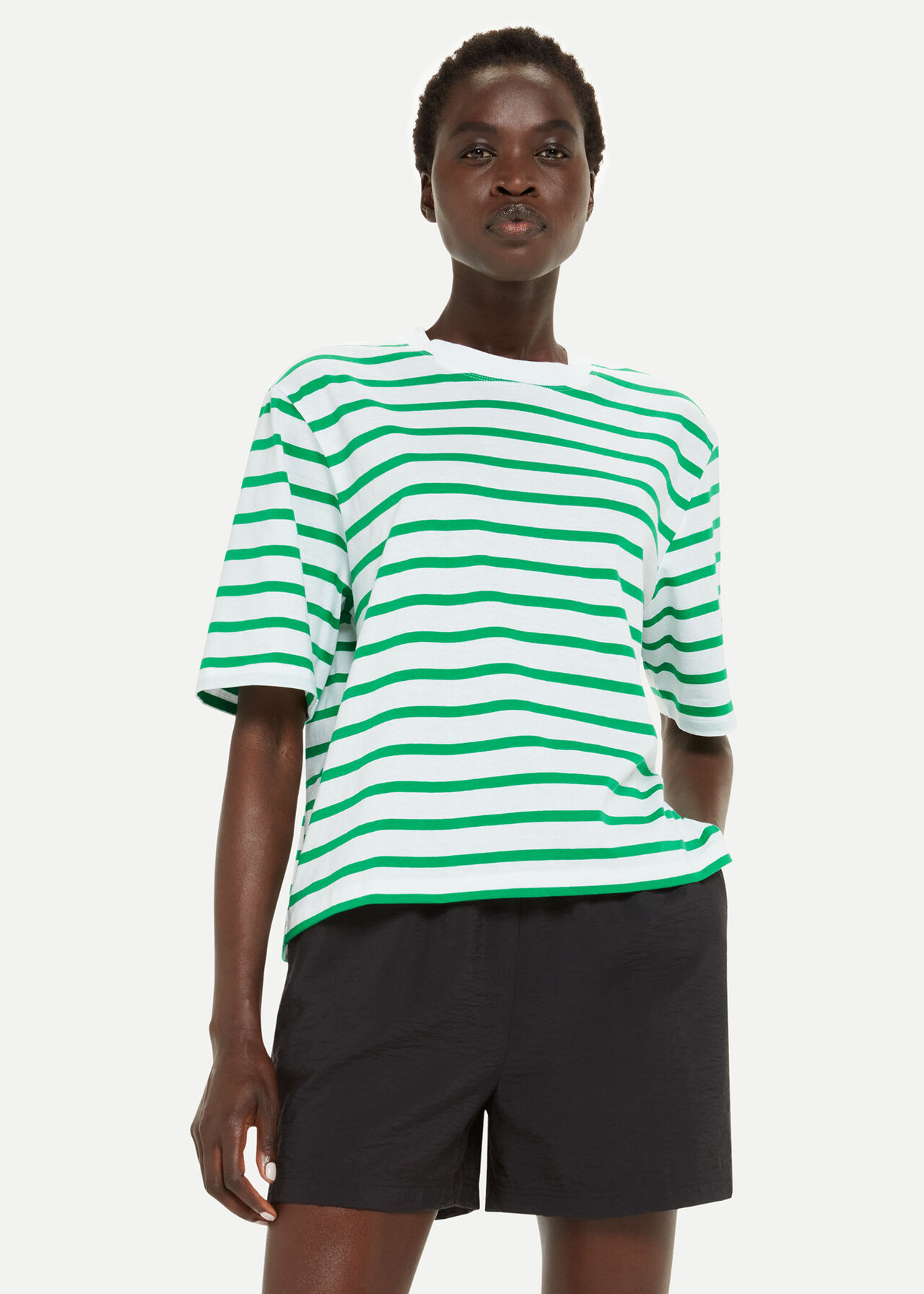 Green/Multi Stripe Short Sleeve T-shirt | WHISTLES