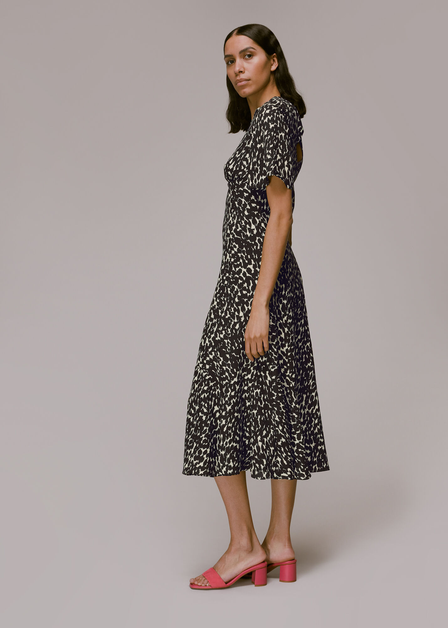 Black/Multi Sahara Cat Alana Dress WHISTLES