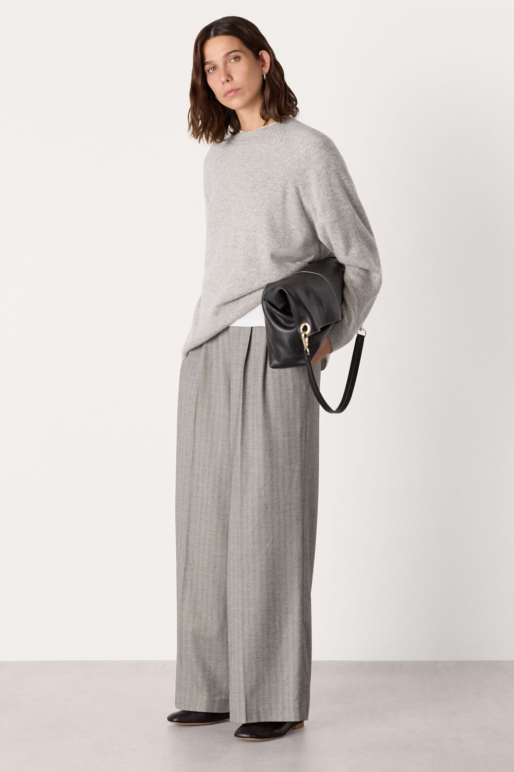 Grey Marl Ultimate Cashmere Crew Neck Sweater