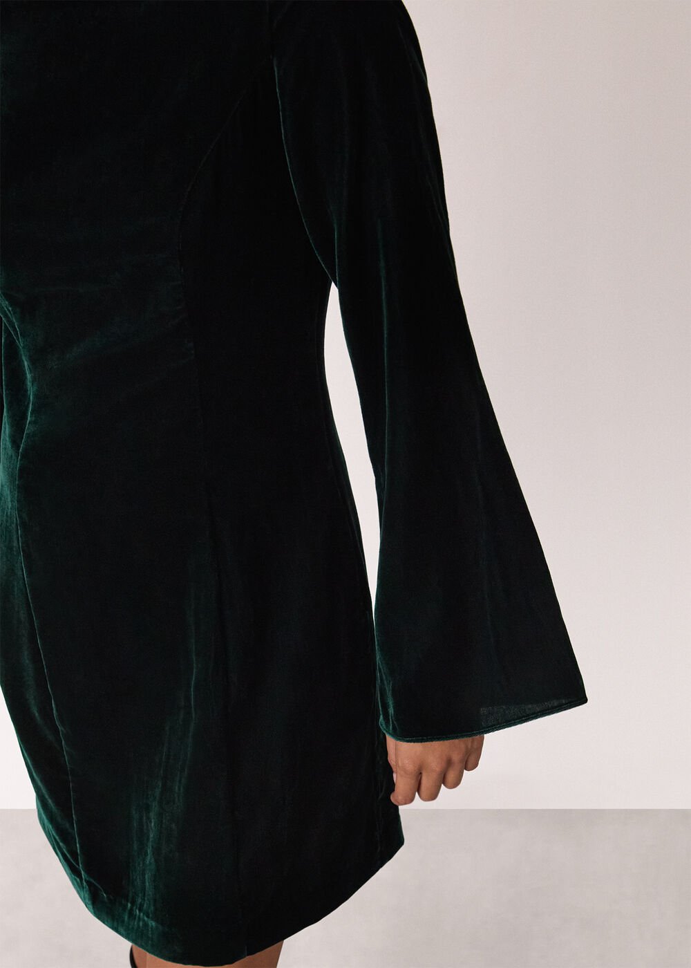 Petite Velvet Flare Sleeve Dress