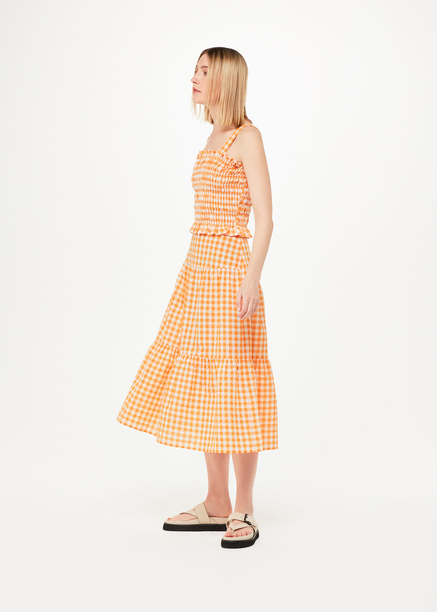 Tiered skirt gingham hotsell
