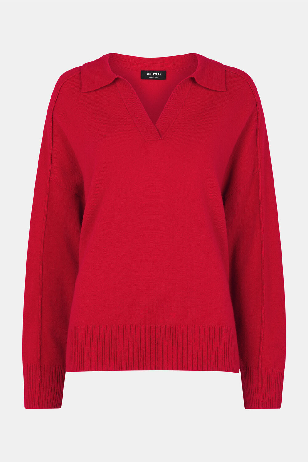 Red Wool Collar Neck Knit