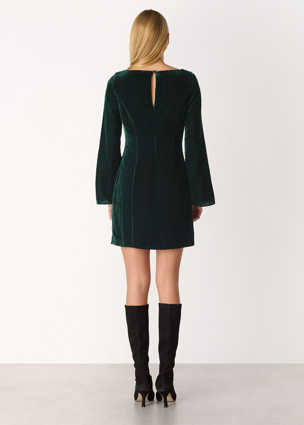 Velvet Flare Sleeve Dress