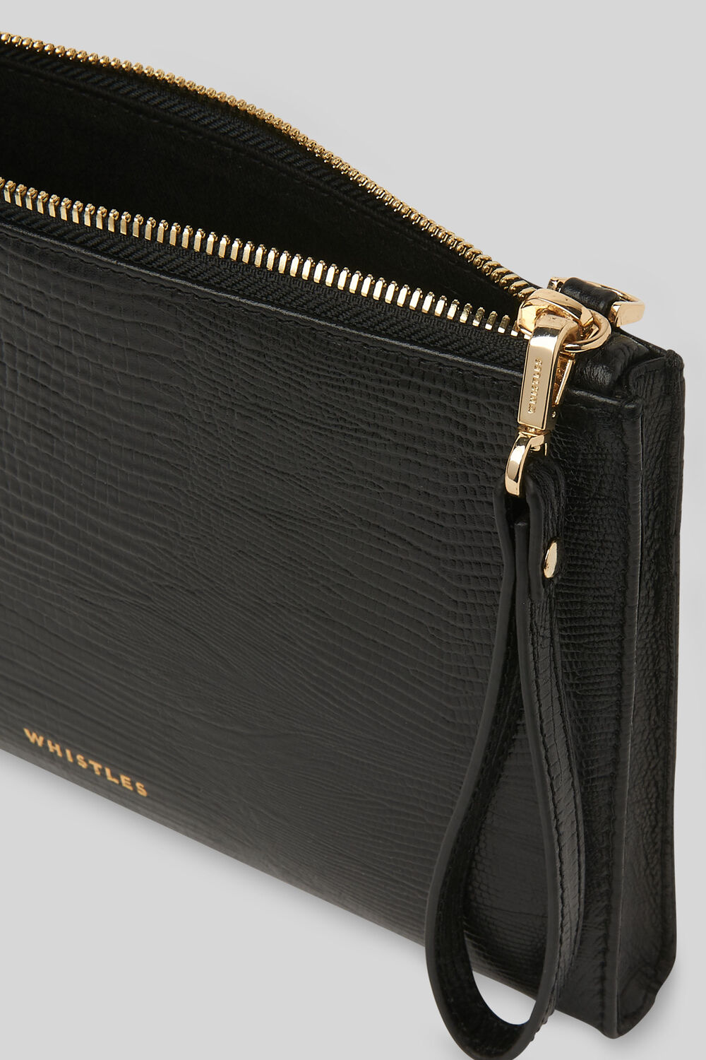 Hampton Lizard Chain Pouch Black