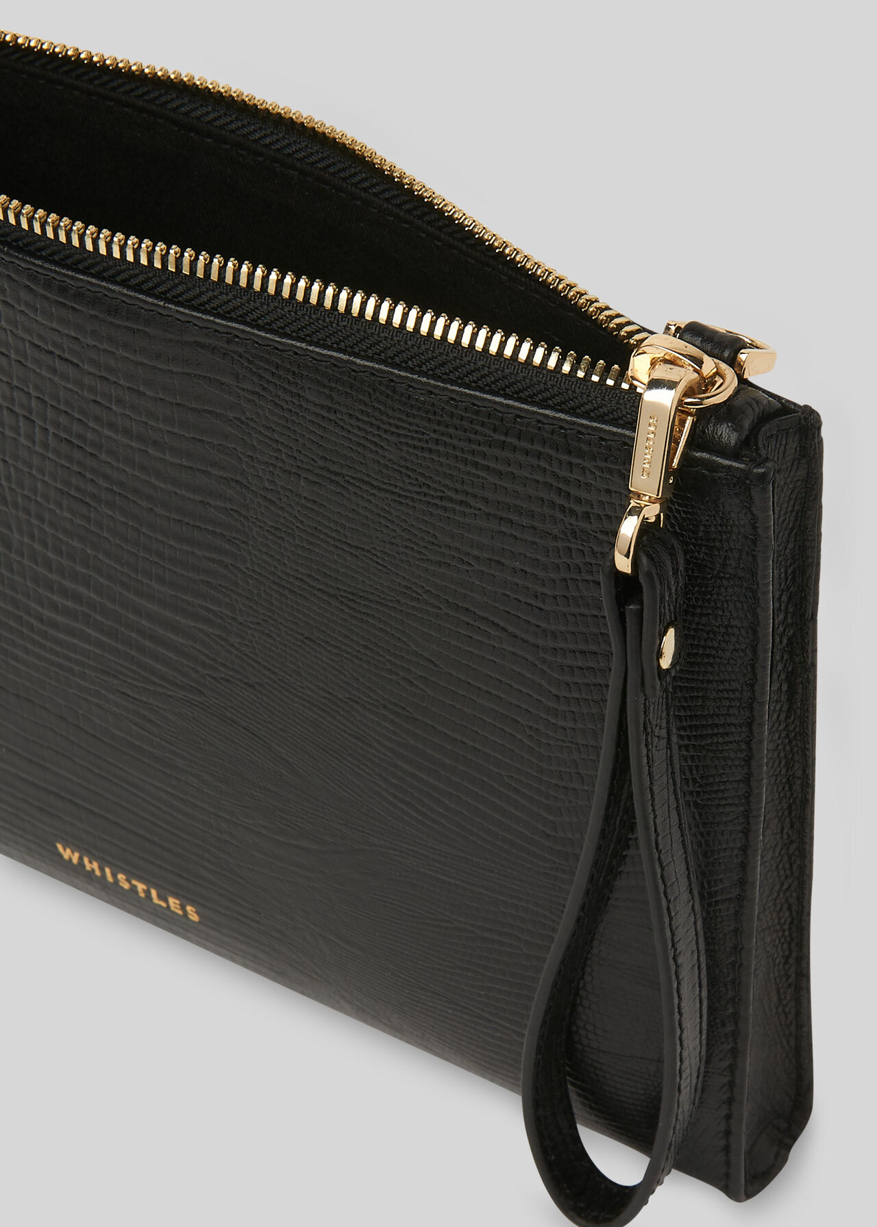 Hampton Lizard Chain Pouch Black