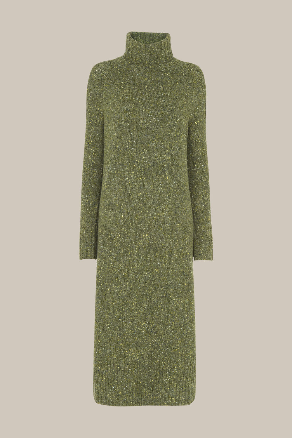 Flecked Wool Knit Midi Dress