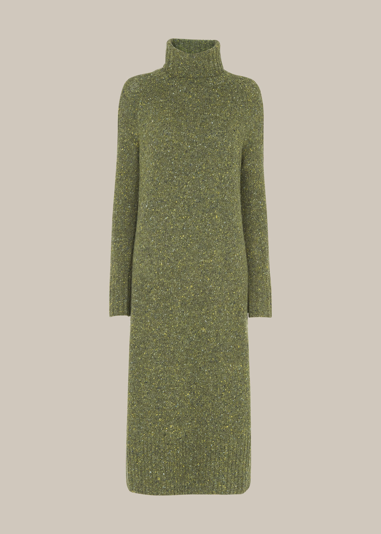 Flecked Wool Knit Midi Dress