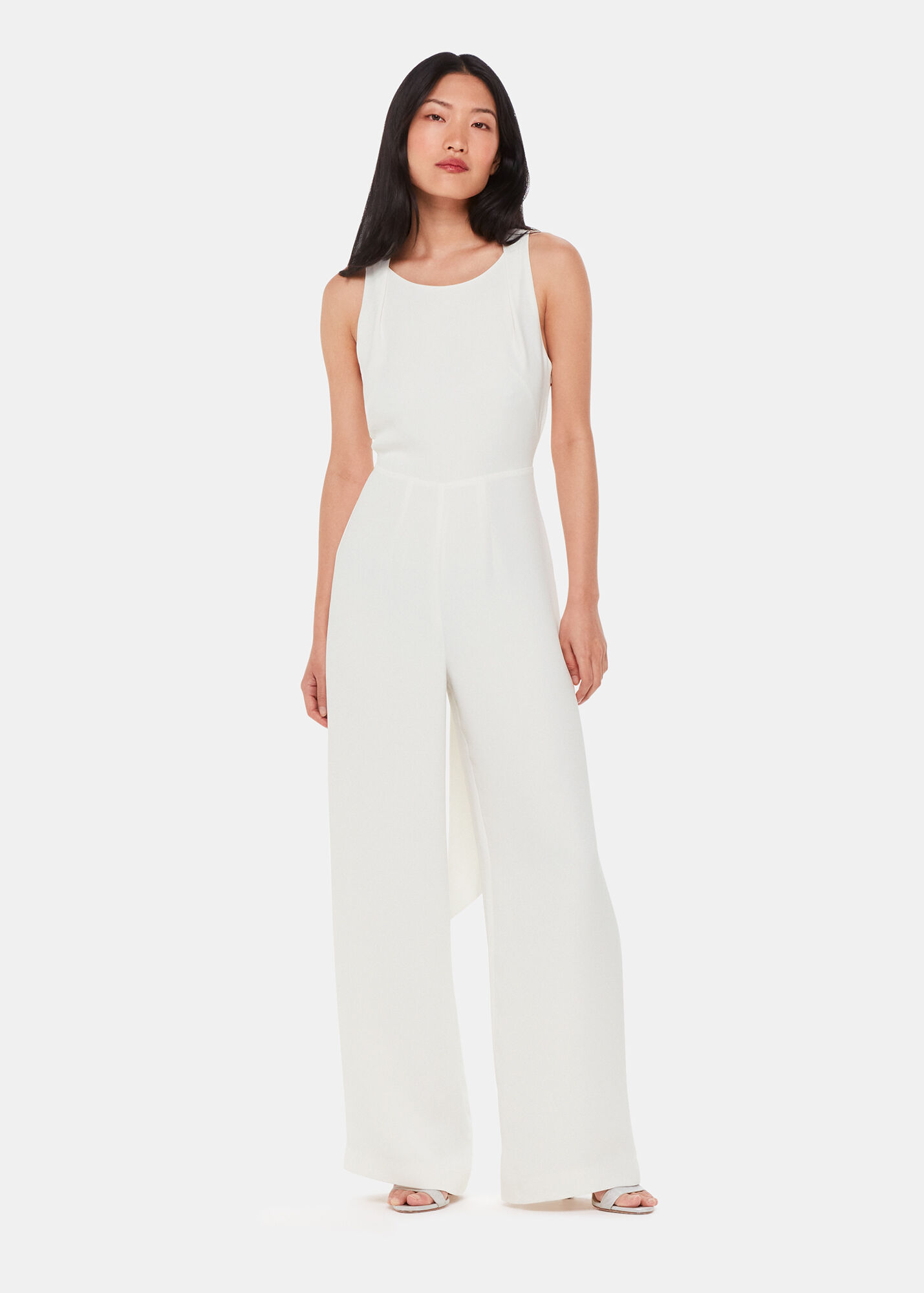 Ivory Tie Back Wedding Jumpsuit WHISTLES