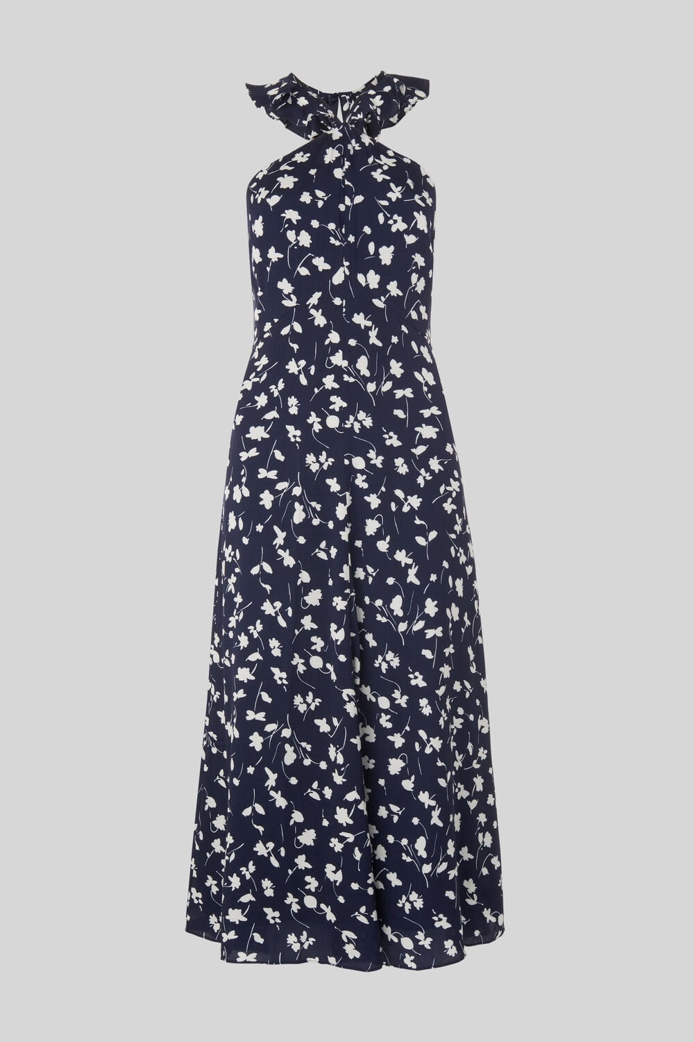 Celia Print Frill Detail Dress Navy/Multi