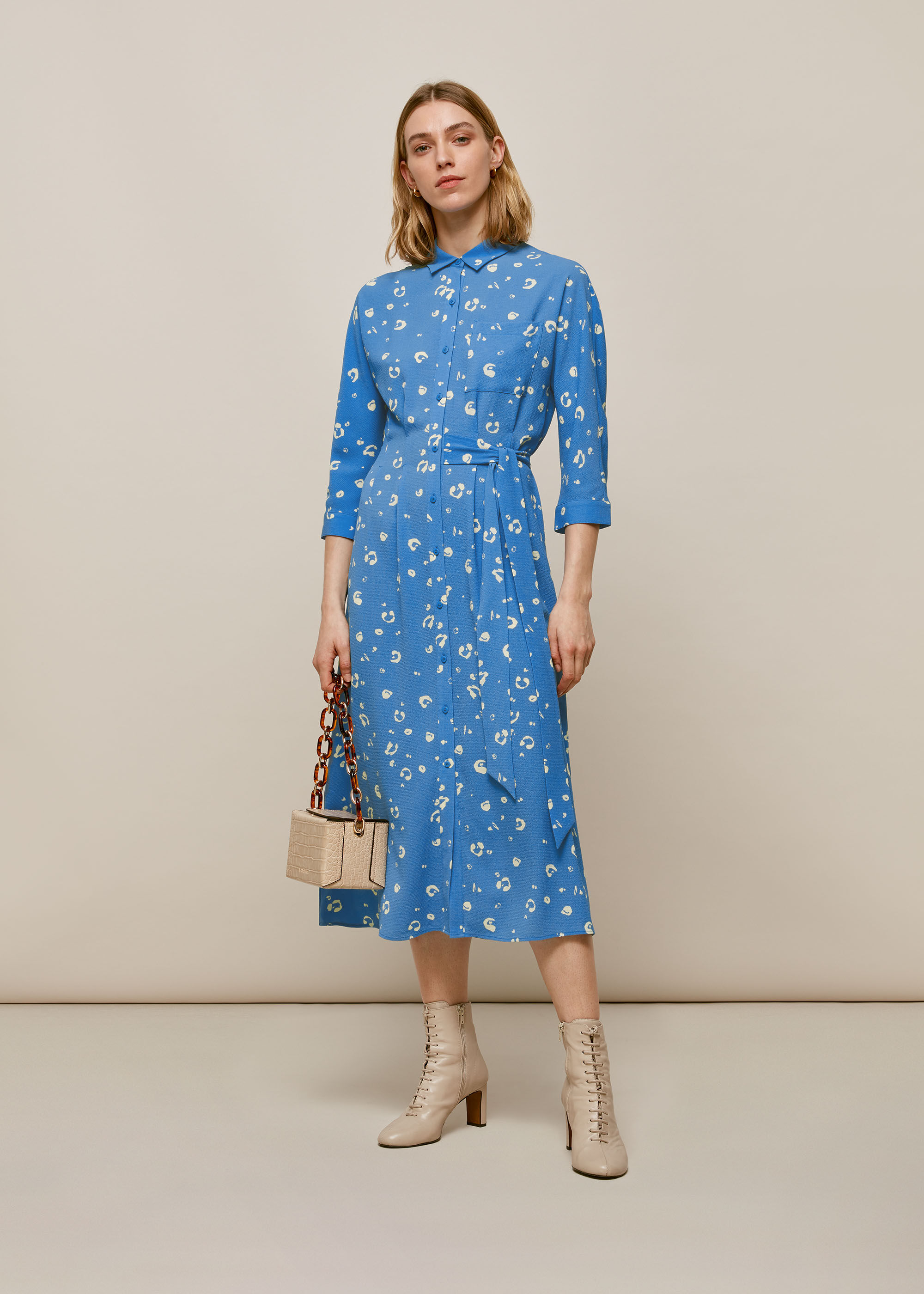 Blue Multi Watercolour Animal Dress WHISTLES