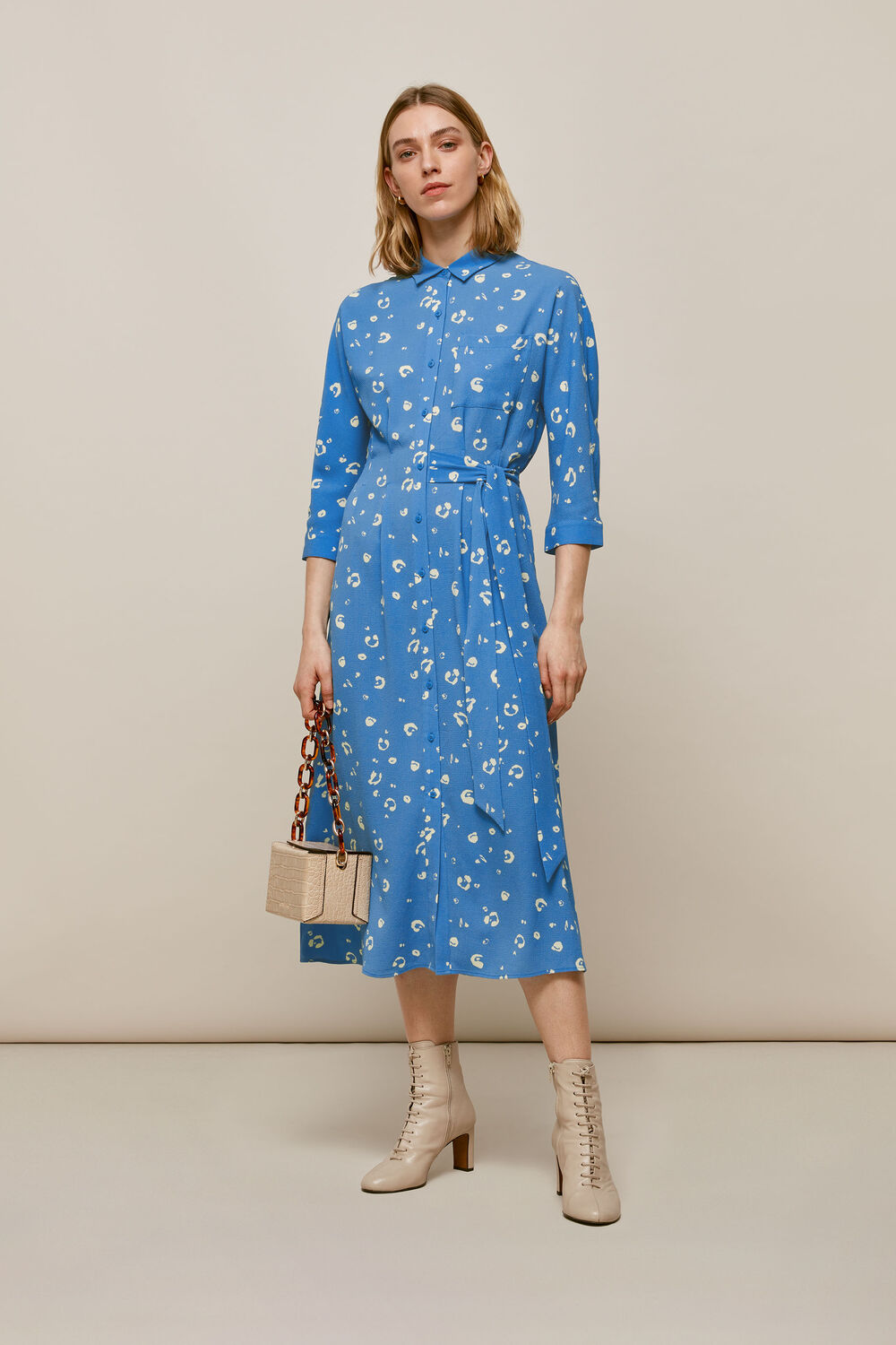 Watercolour Animal Dress Blue/Multi