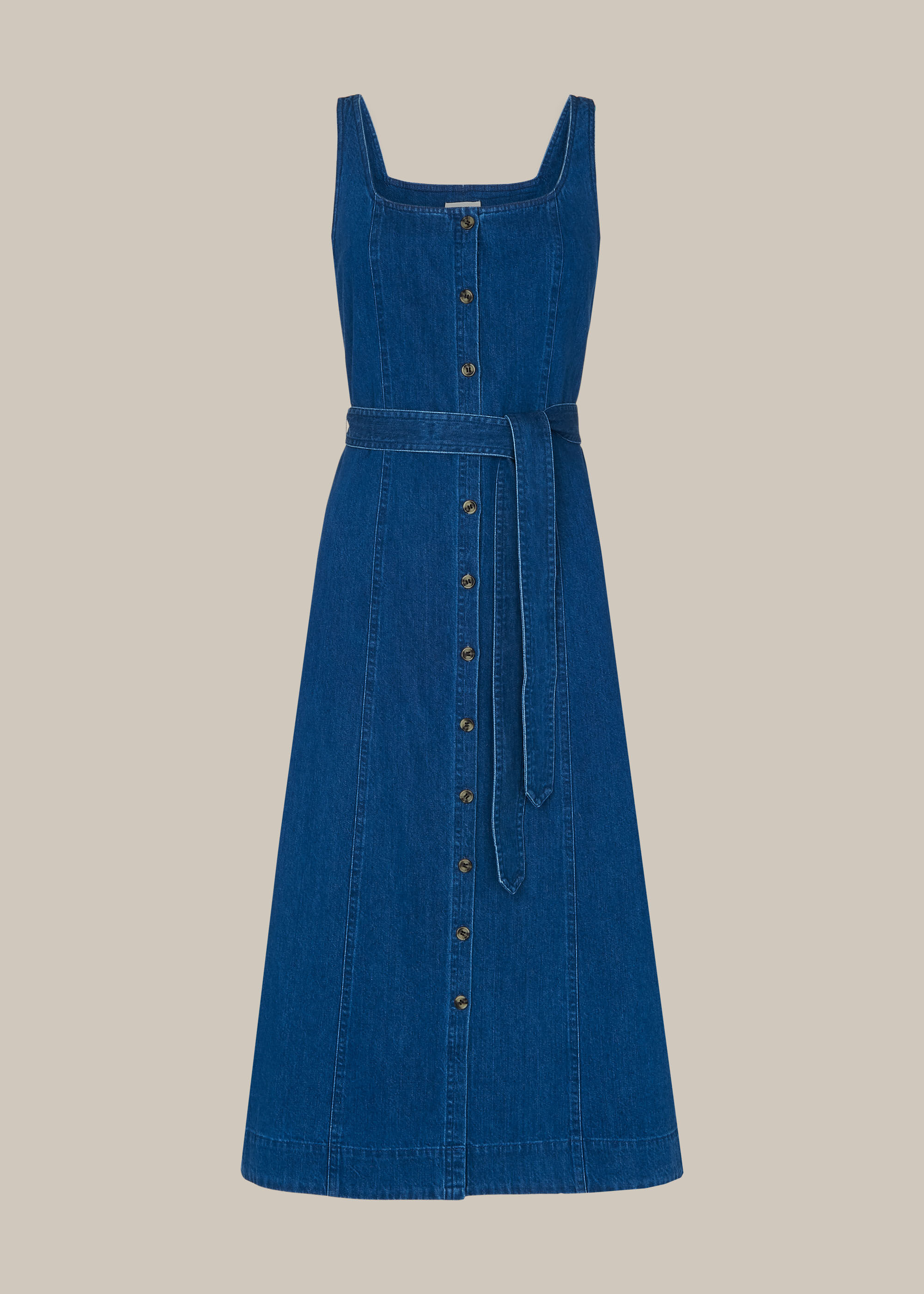 Square neck sale denim dress