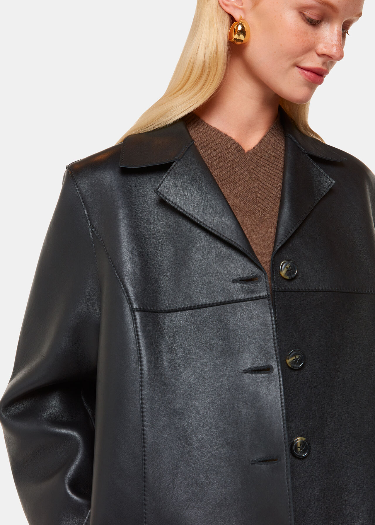 Gemma Bonded Leather Coat