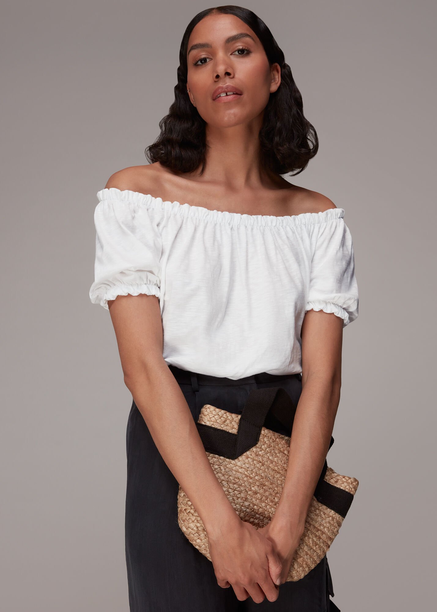 Whistles white linen frill skirt on sale