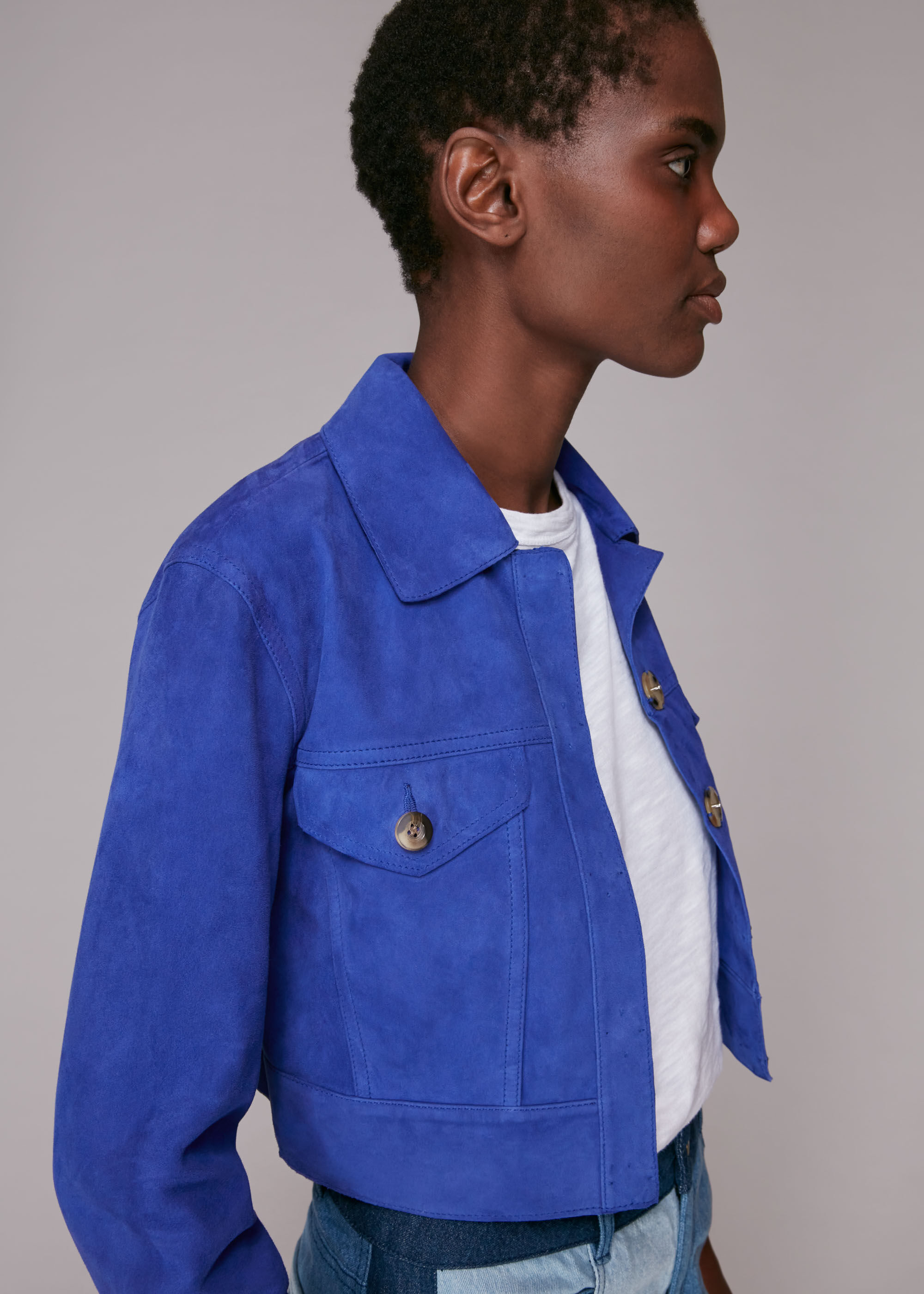 Taali Cropped Suede Jacket | WHISTLES 