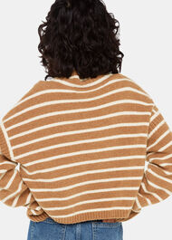 Stripe Rib Detail Funnel Knit