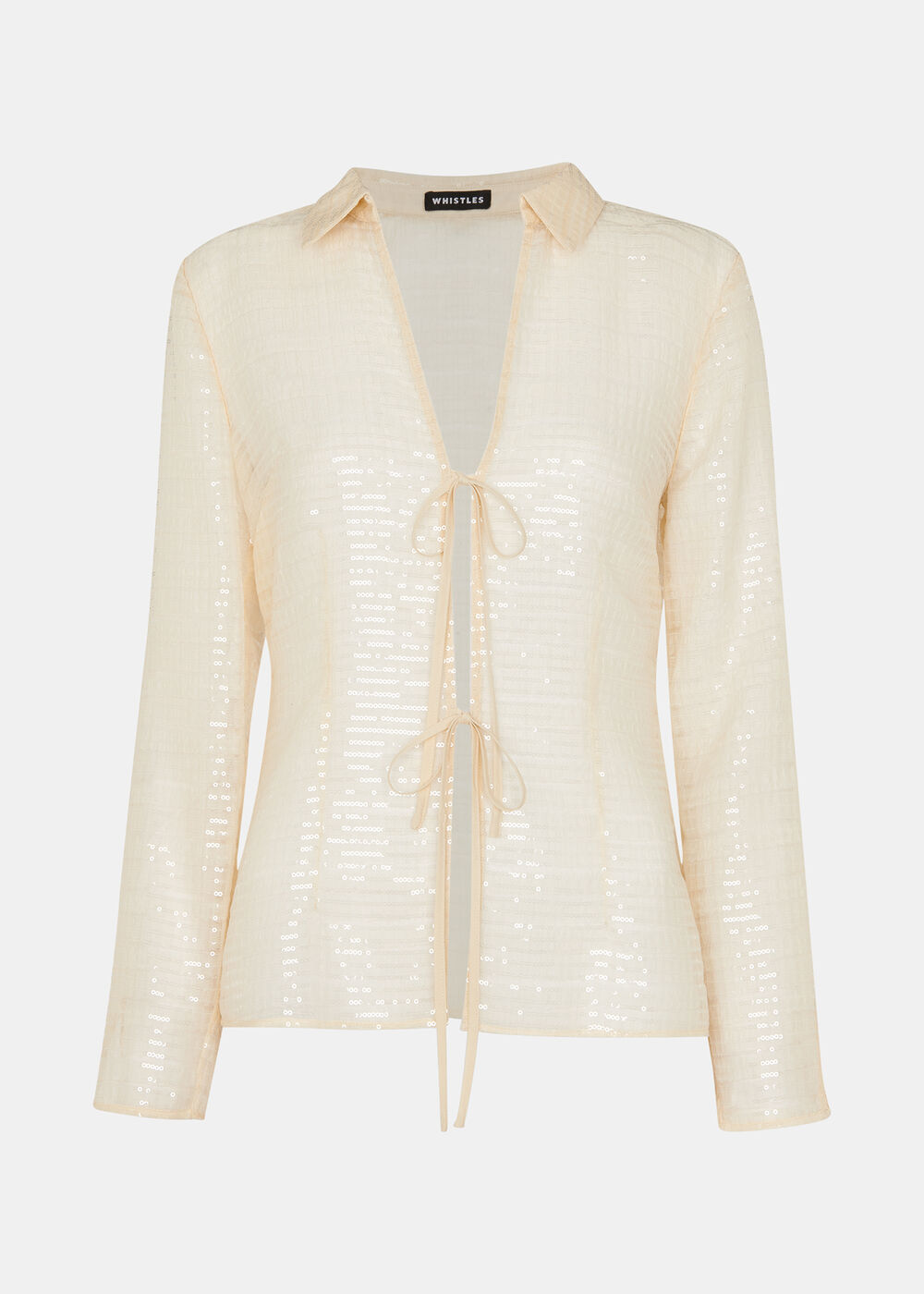 Sequin Tie Front Top