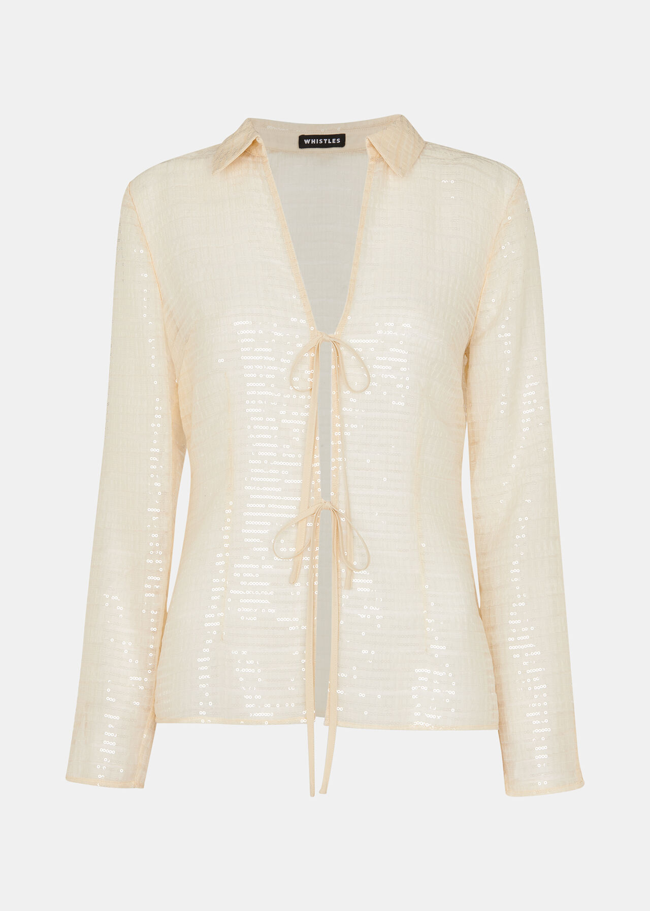 Sequin Tie Front Top