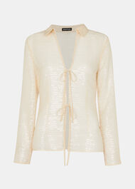 Sequin Tie Front Top