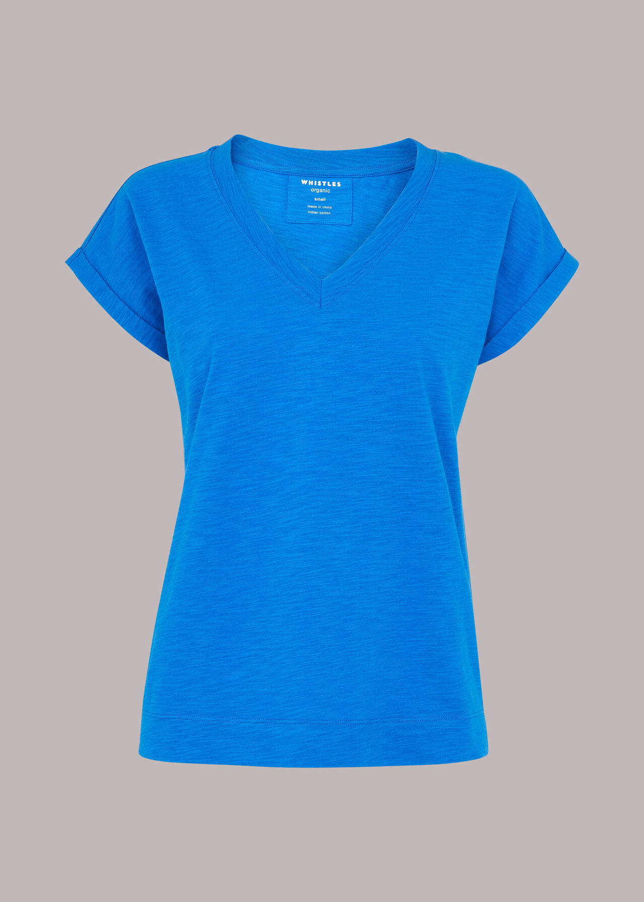 Blue Willa V Neck Cap Sleeve Tee WHISTLES