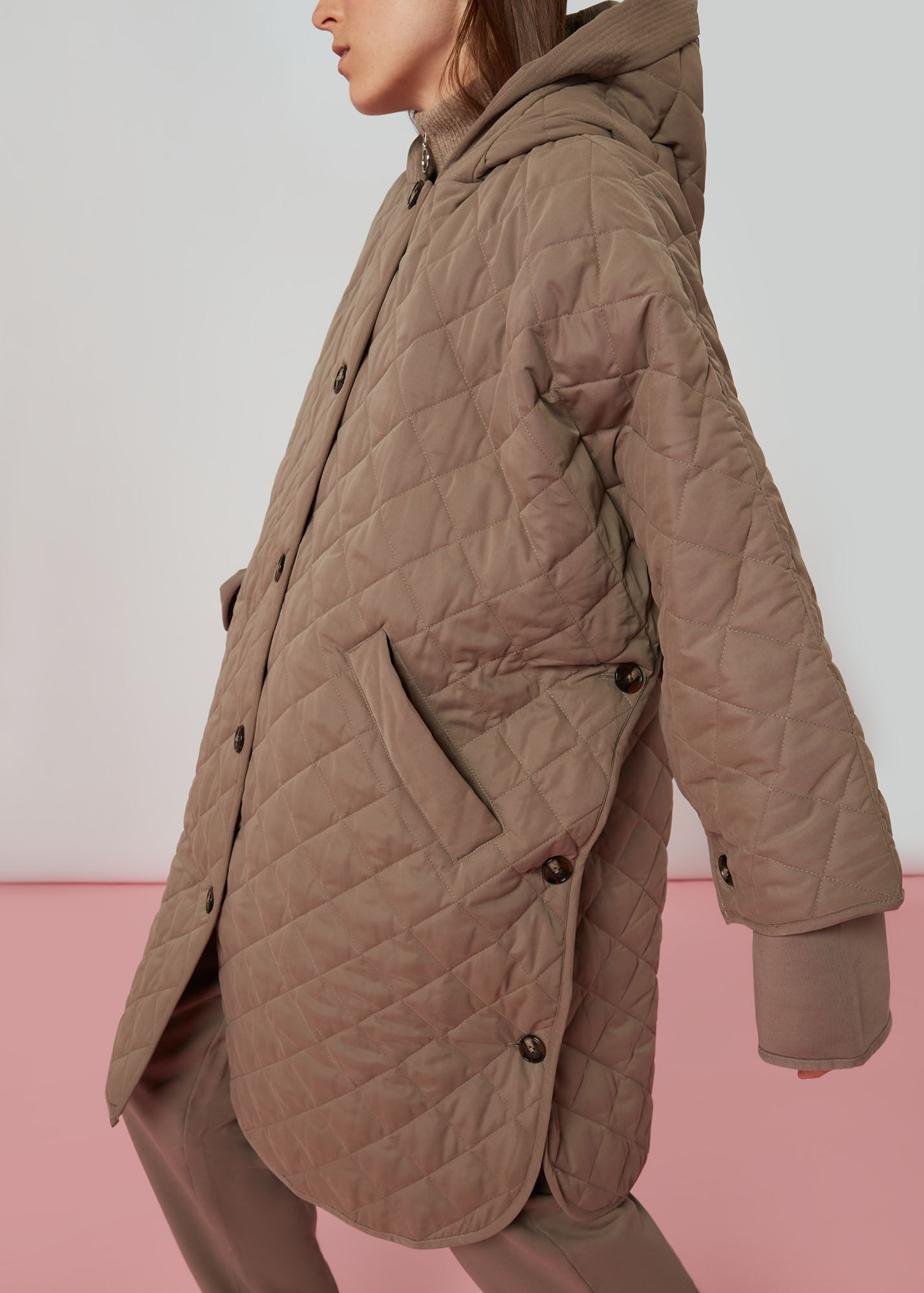 Taupe Quilted Cape WHISTLES