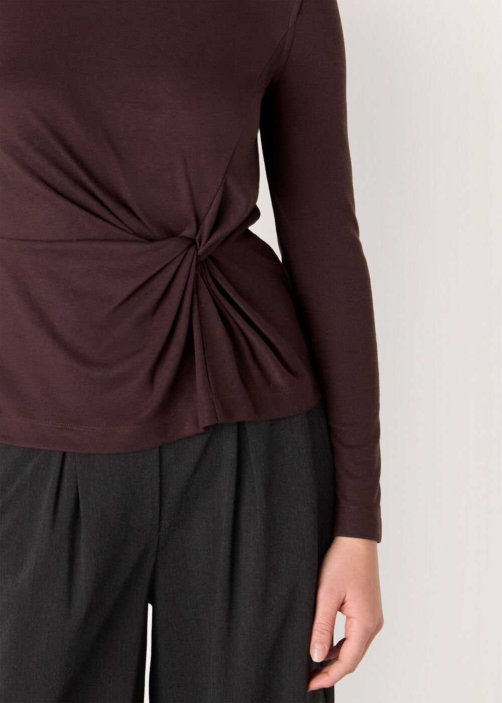 Roll Neck Twist Front Top