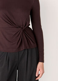 Roll Neck Twist Front Top