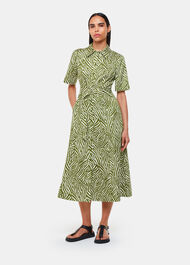 Linear Leaf Midi Dress