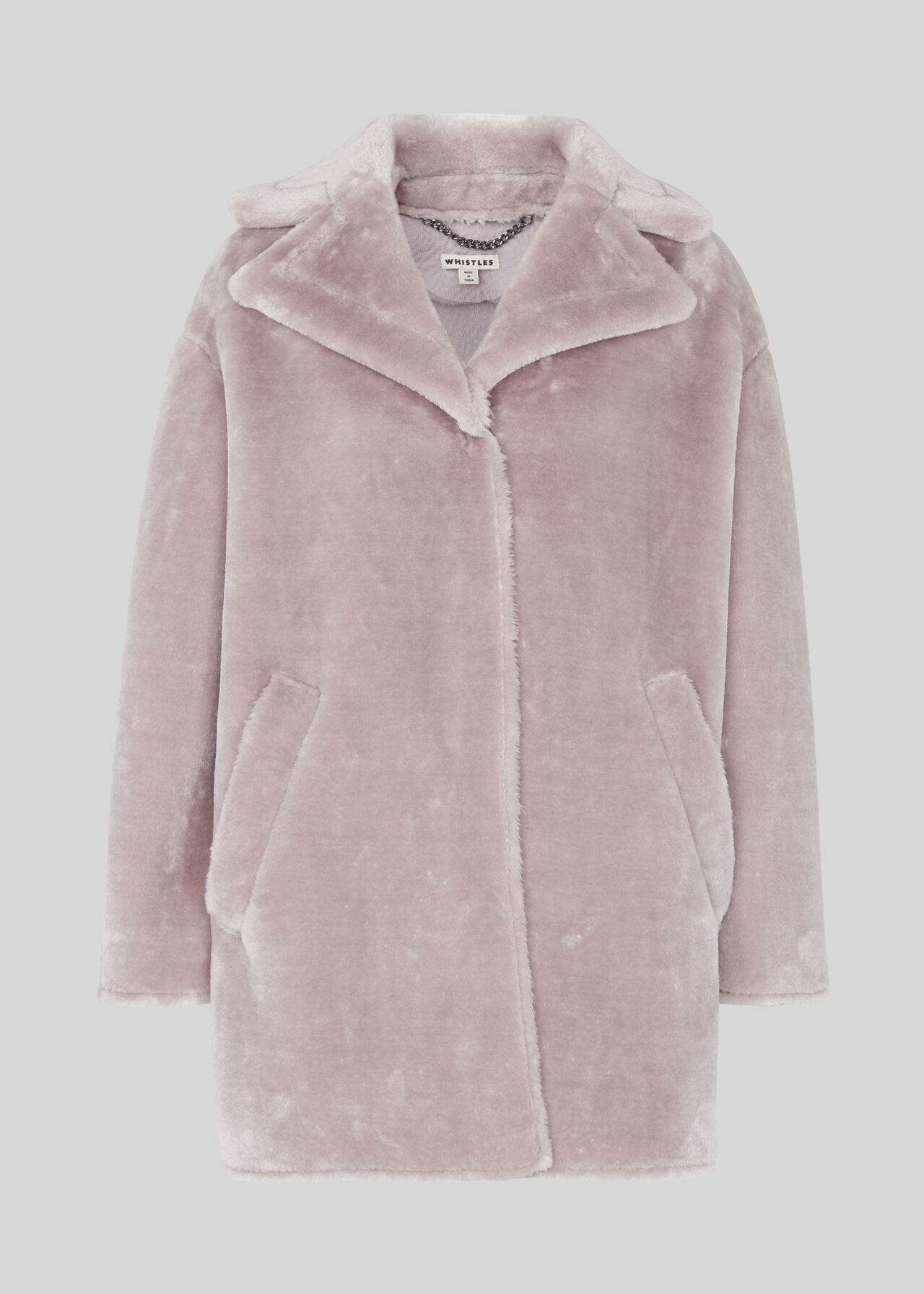 Lilac Faux Fur Cocoon Coat Whistles Whistles
