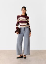Multi Stripe Crew Neck Knit