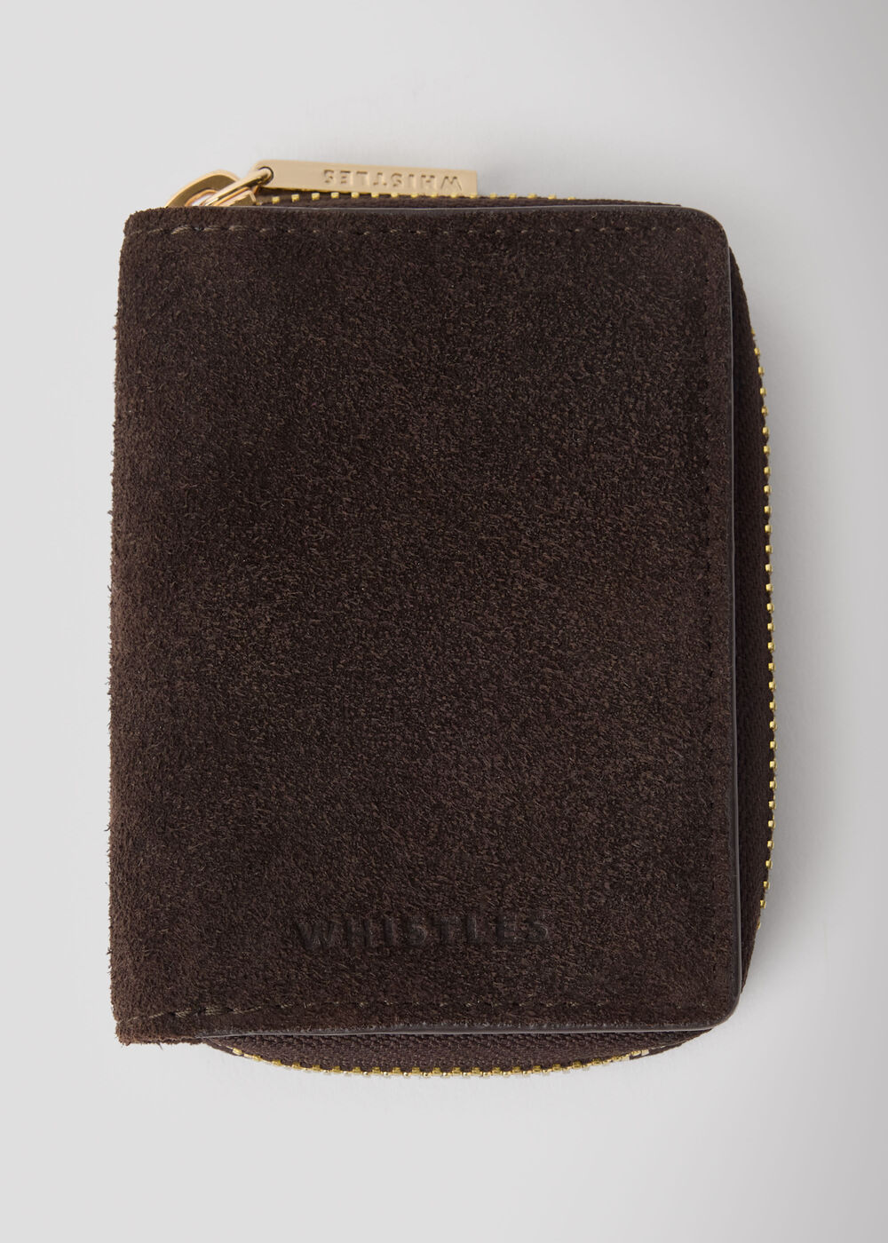 Chocolate Suede Koa Compact Purse