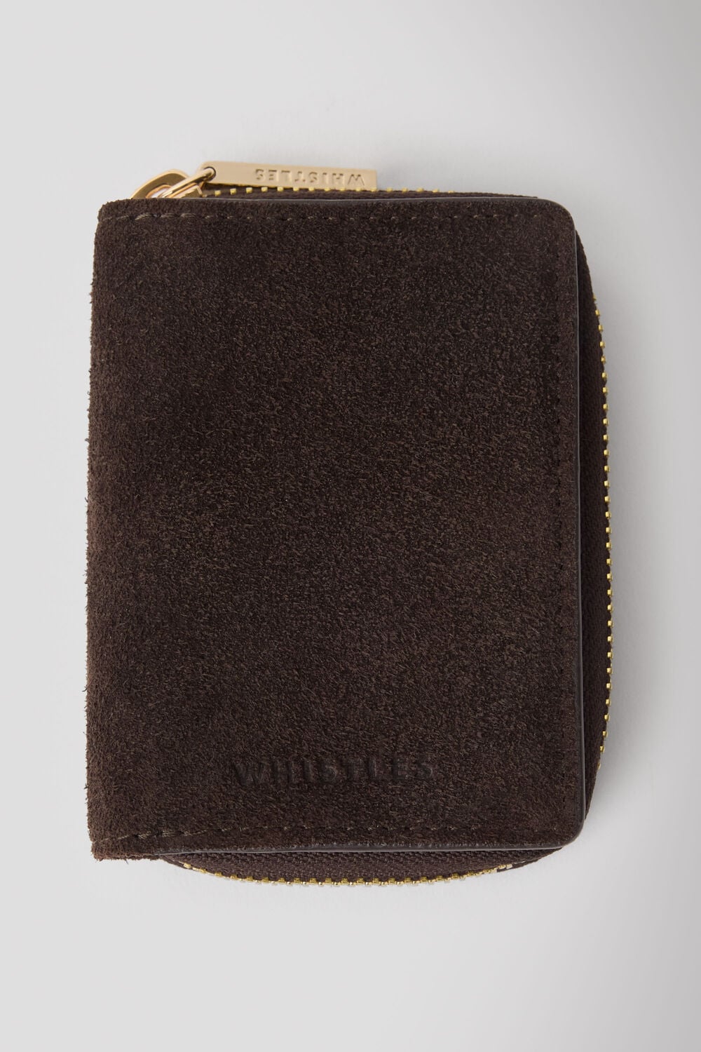 Chocolate Suede Koa Compact Purse