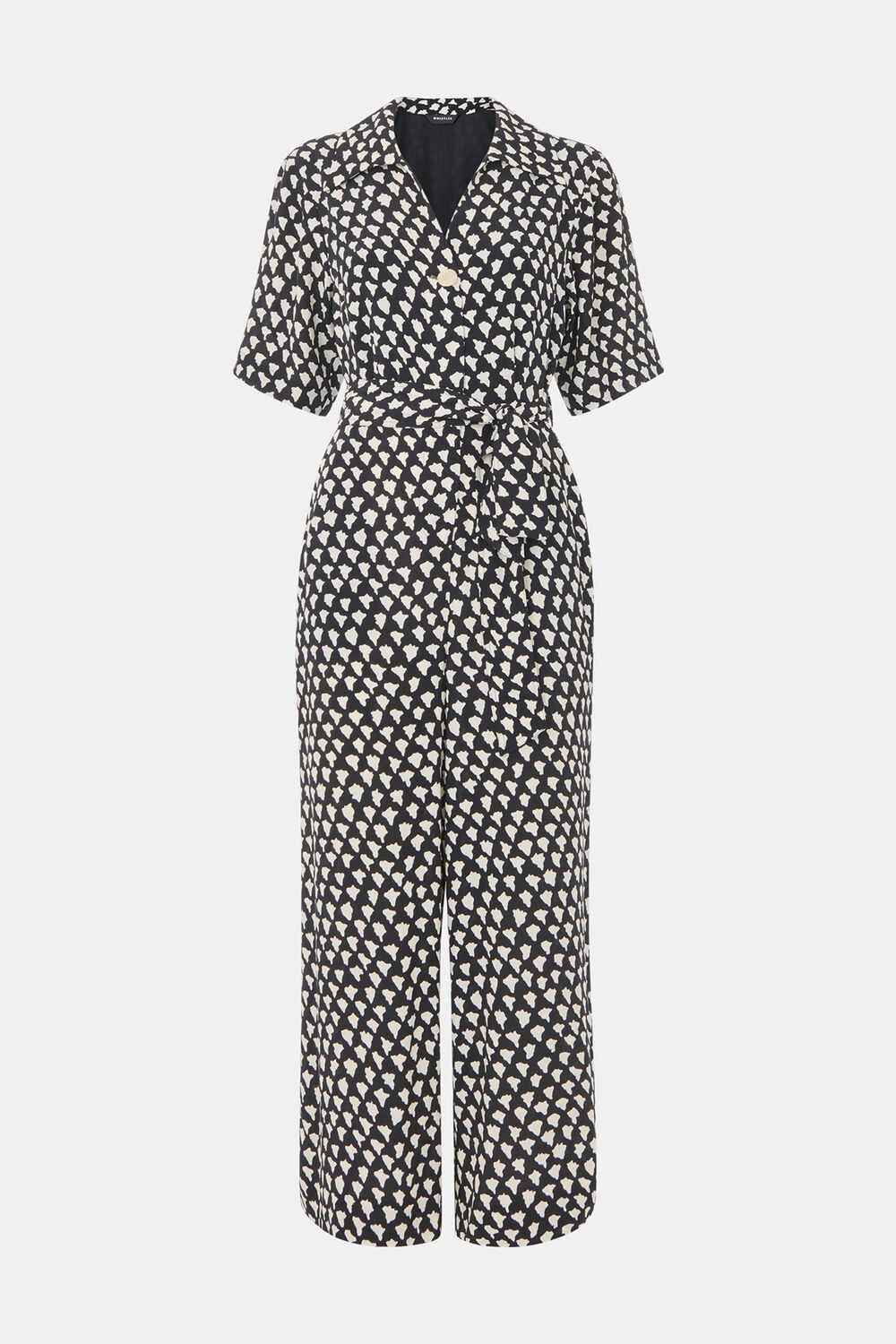 Black Abstract Triangle Jumpsuit