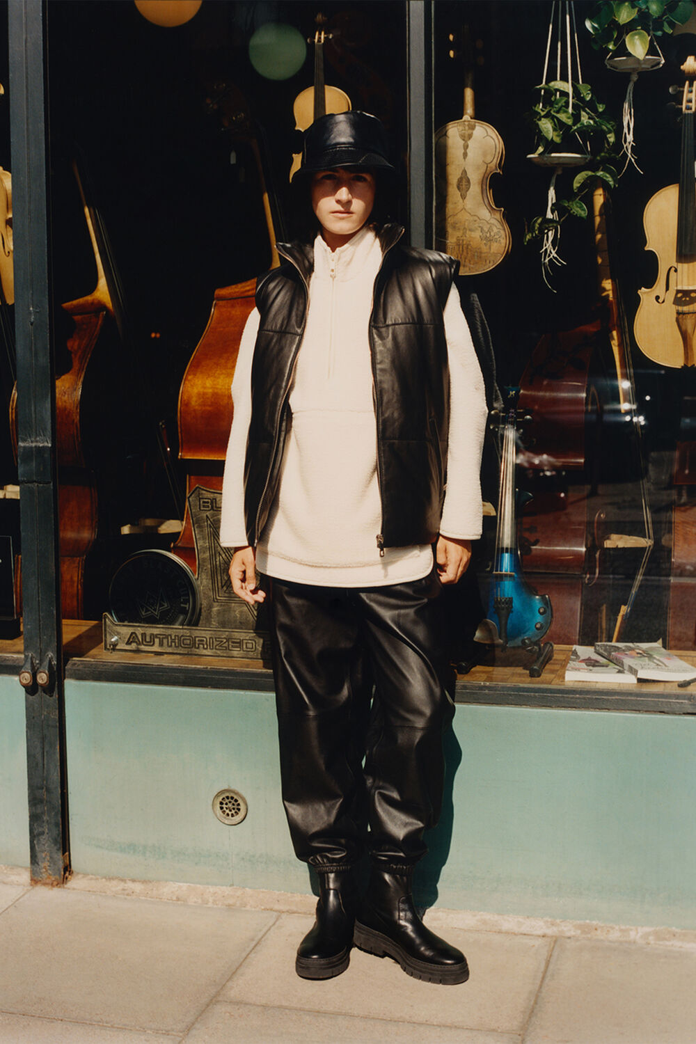 Charlie Leather Cuffed Trouser