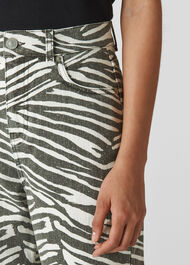 Zebra High Waist Barrel Jean Zebra Print