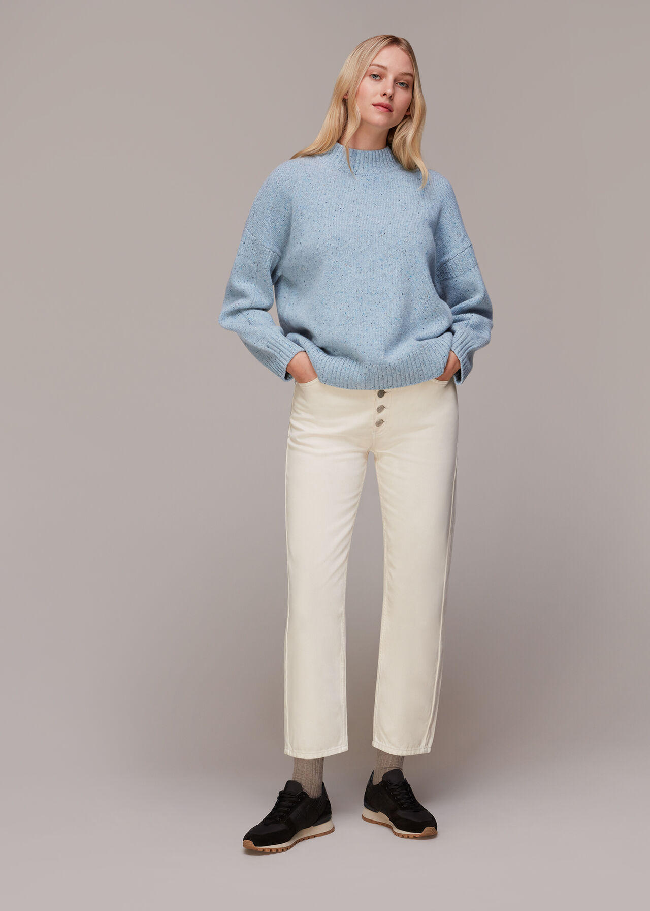 Flecked Funnel Neck Jumper