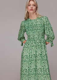 Cheetah Print Shirred Dress