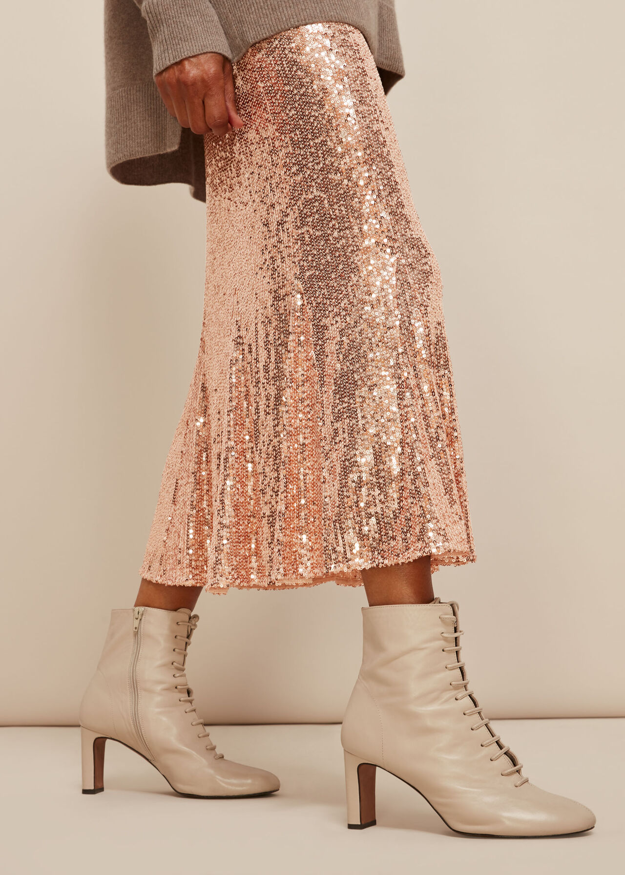 Sequin Midi Skirt
