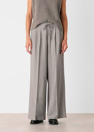 Herringbone Wide Leg Trouser