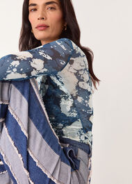 Batik Marble Gathered Mesh Top