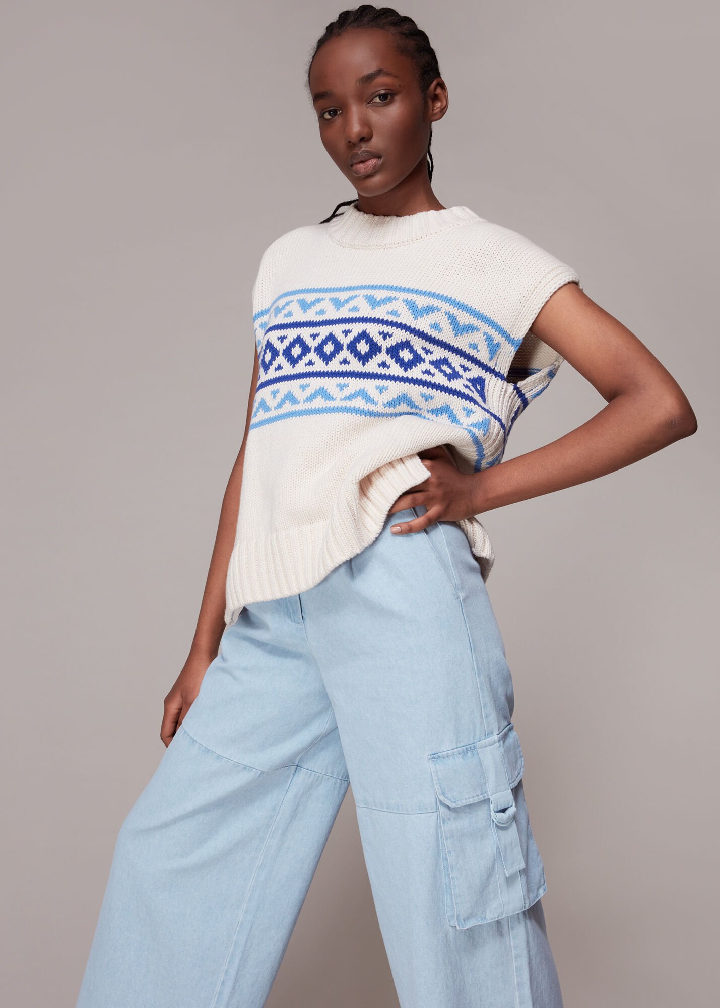 Pale Blue Evie Pull Leg Trouser WHISTLES