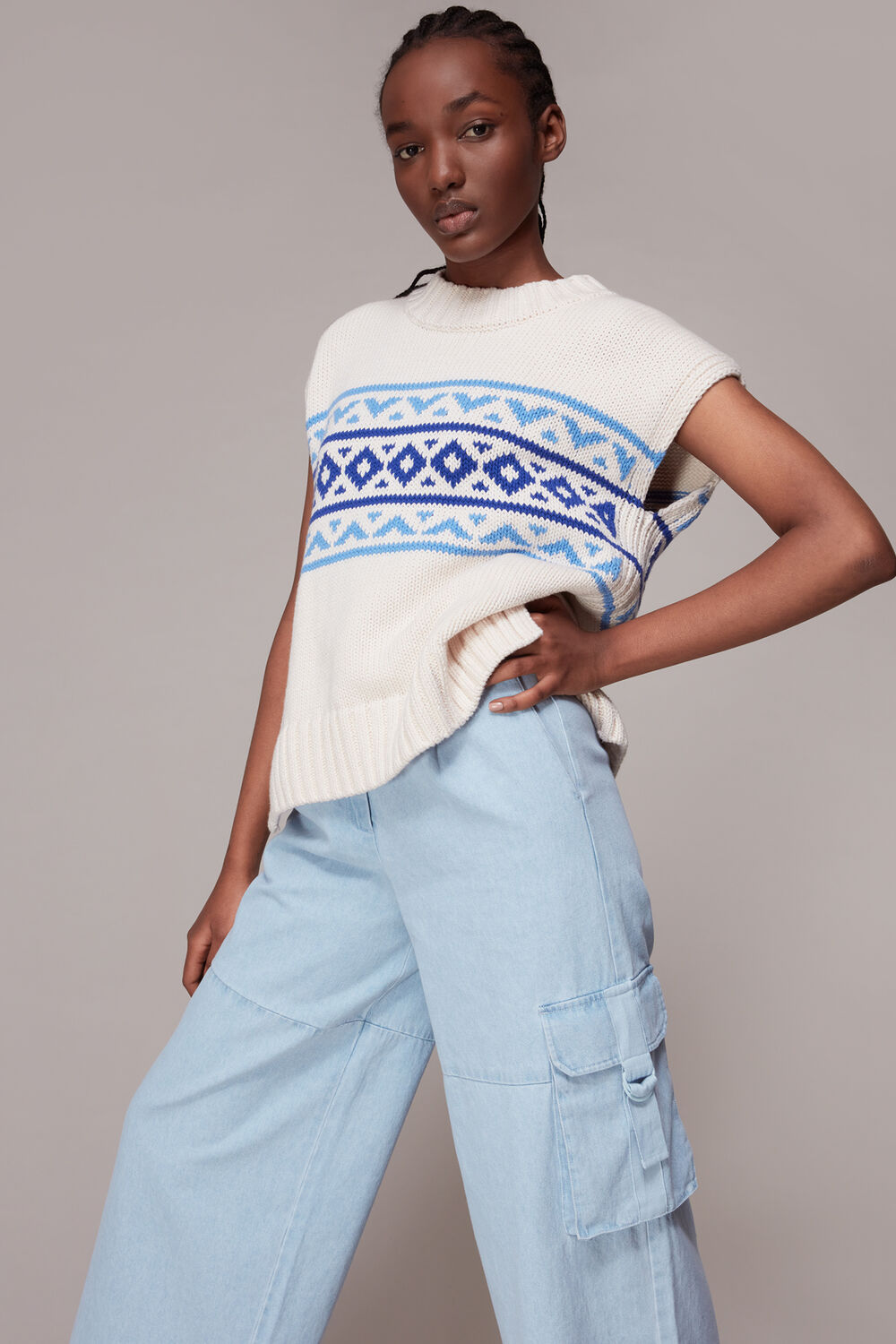 Pale Blue Evie Pull Leg Trouser