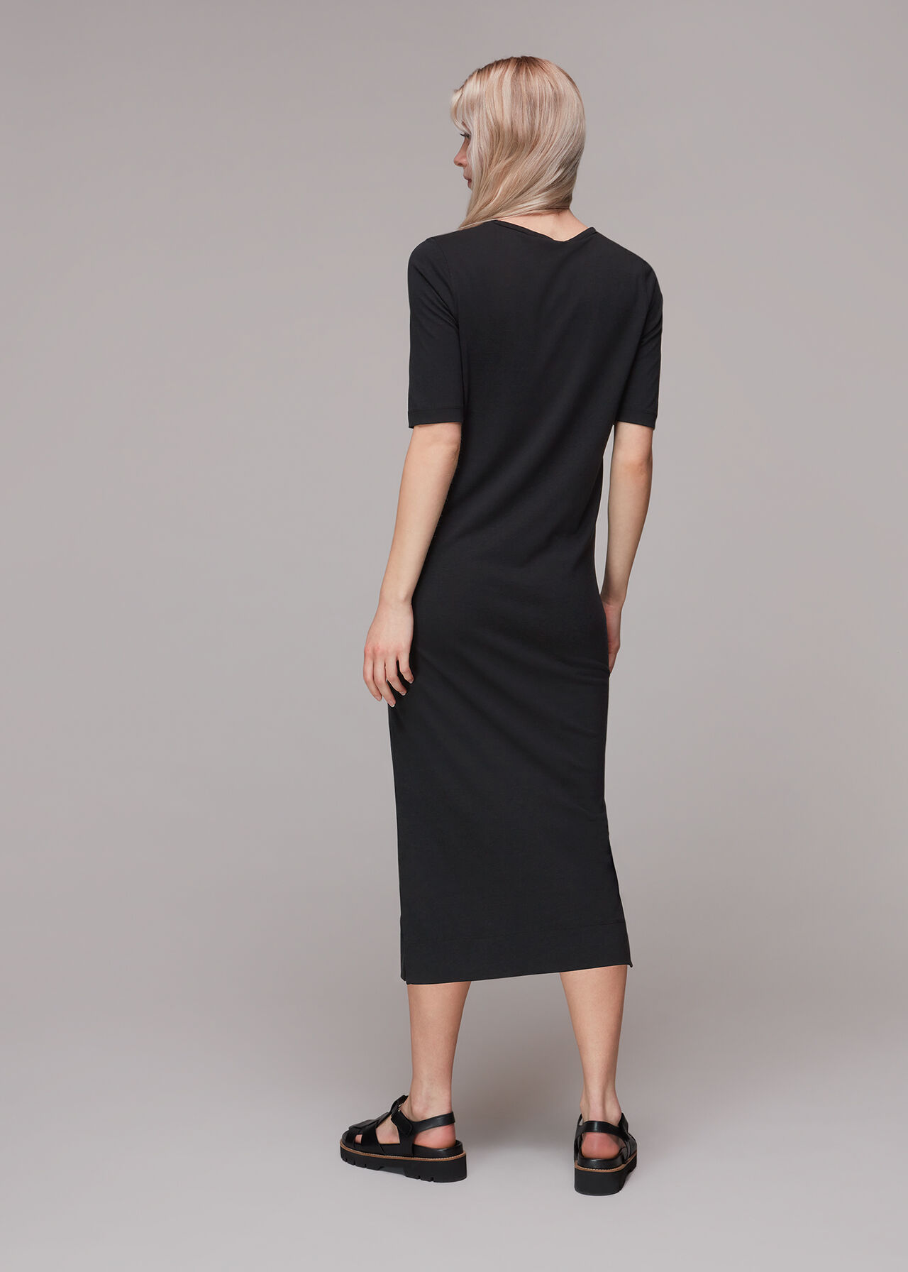 Keyhole Jersey Midi Dress