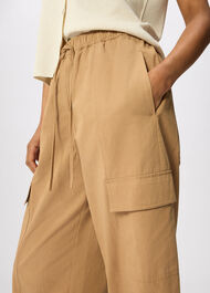 Petite Utility Cotton Barrel Trouser