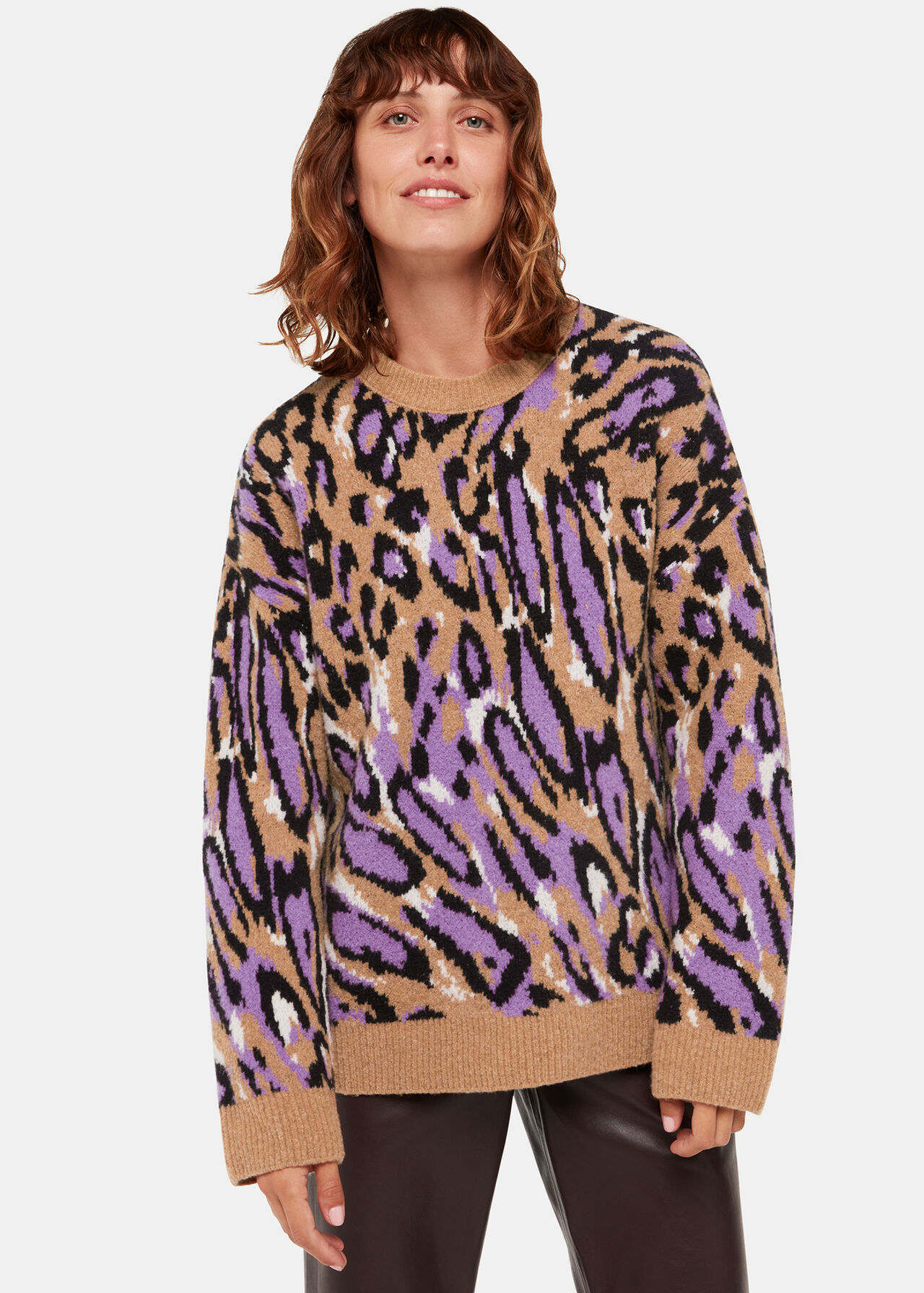 Waving Leopard Jacquard Knit