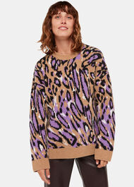 Waving Leopard Jacquard Knit