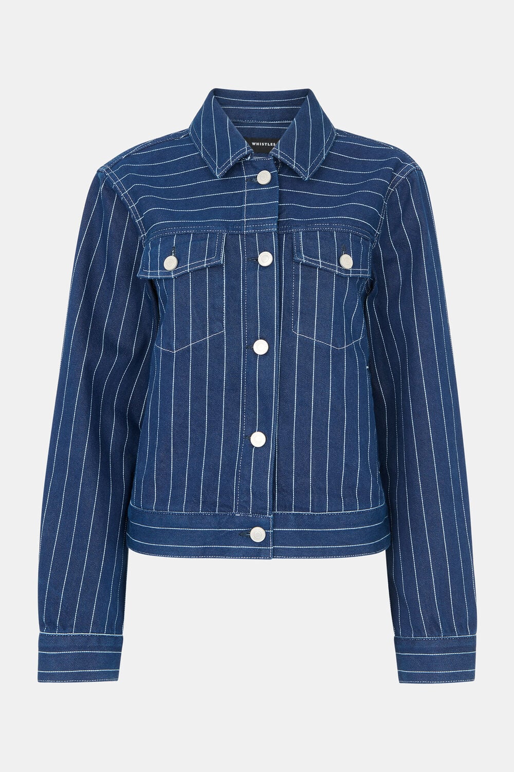 Pinstripe Denim Jacket