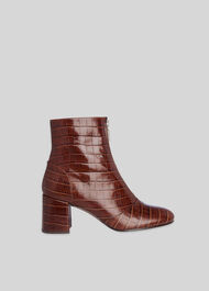 Rowan Croc Zip Front Boot Brown