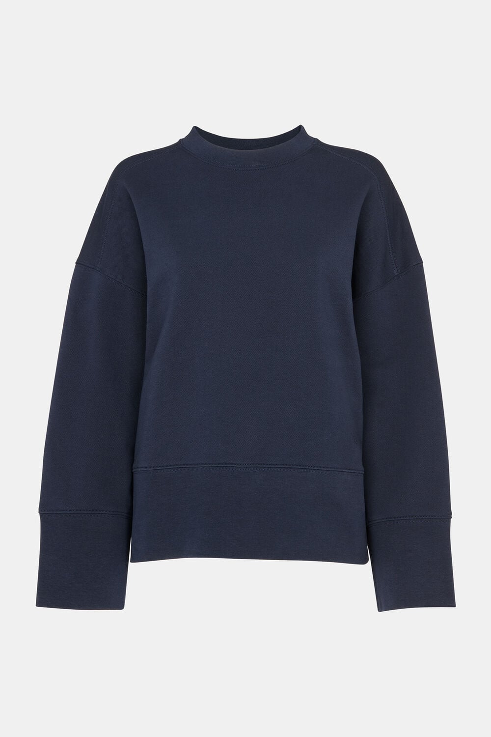 Navy Rib Cuff Detail Jersey Sweat